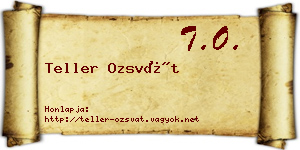 Teller Ozsvát névjegykártya